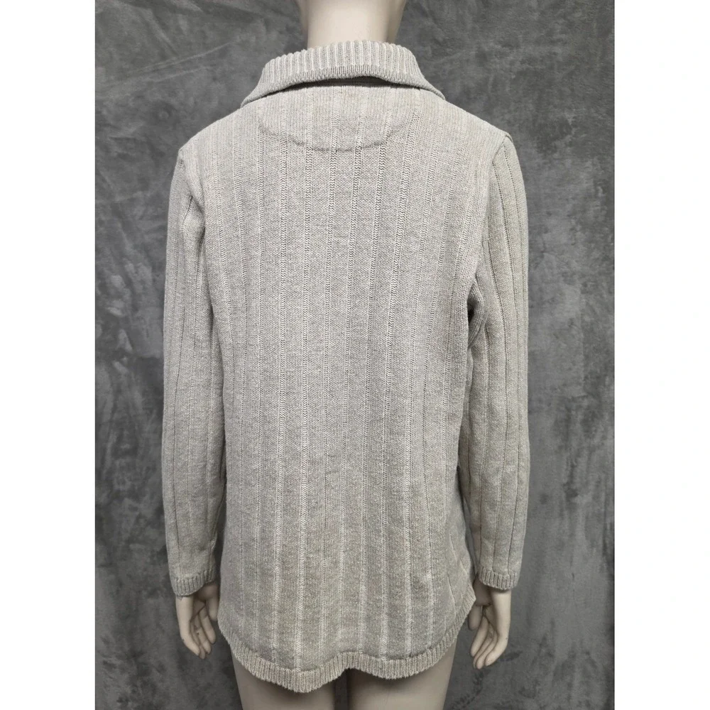Vintage 90s Fisherman Sweater Blue Willi's Cotton Snap Button Cabincore Cardigan